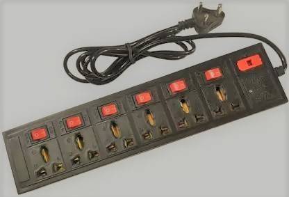D-DEVOX SB EX SURGE PROTECTOR 6 sockets with 3m wire 6 Socket (Black,) 6  Socket Extension Boards