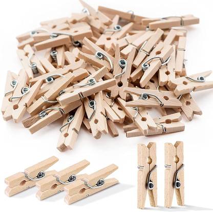 PW PENCILWALA 1 Inch 20 PCS Mini Clothespins, Mini Clothes Pins for Photo Wooden Cloth Clips