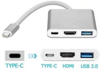 microware Type C USB 3.1 To USB-C 4K HDMI USB 3.0 Adapter Cable 3 In 1 Hub USB Adapter 3 in 1 Type C adapter Laptop Accessory