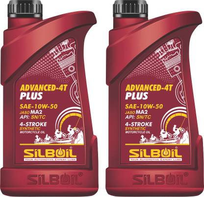 SILBOIL 10W50 FULLY SYNTHETIC ENGINE OIL PACK OF 2 SUITABLE FOR ALL TYPES OF BIKES. Full-Synthetic Engine Oil