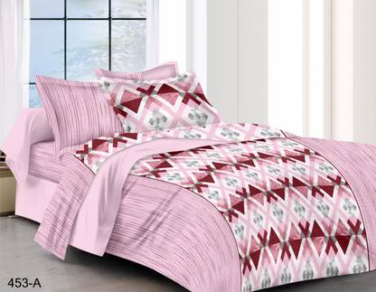 100 ARROW 180 TC Cotton Double Printed Flat Bedsheet