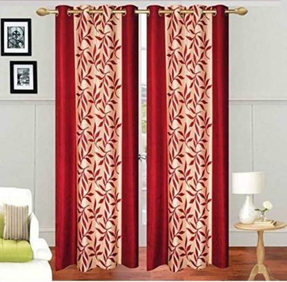 Ishkunj 213 cm (7 ft) Door Polyester Room Darkening Curtain (Pack Of 2)