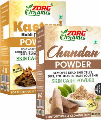 Zorg Organics Kasturi Haldi + Sandalwood Face Pack Powder - Combo