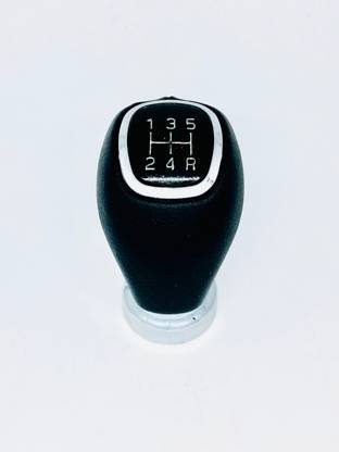 SAIKI Leatherise with chrome finished, Gear lever knob i-10 grand, Grand i10, Xcent, i-20elite Gear Knob