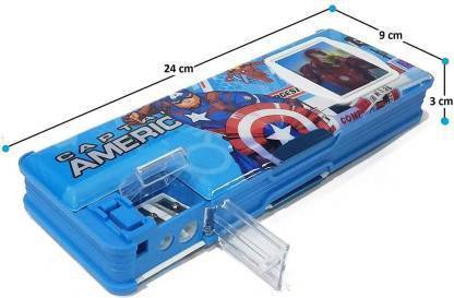 WELLYARD Multipurpose Dual Sharpener Calculator Double sided Stationary Box Girl Boy Geometry Box