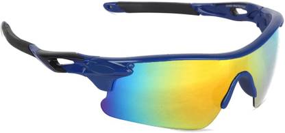 Cubana Club Blue & Black Sports Googles Mirrored UV Protection For Men Cricket Goggles Cricket Goggles