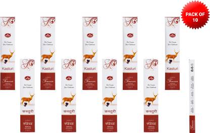 SHRI UTSAV NATURAL KASTURI INCENSE STICKS EACH 90GM PACK OF 10@JB SMOOTH, STRONG