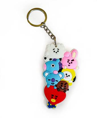 Antique street BTS Keychain BT 21 All in One 7 Character Key ring Key Chain Key Chain