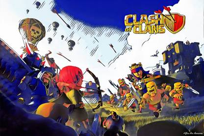 YAA - Clash of Clan Game Poster (18inchx12inch) Photographic Paper