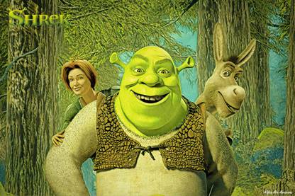 YAA - Shrek Poster Set 2 Poster (18inchx12inch) Photographic Paper