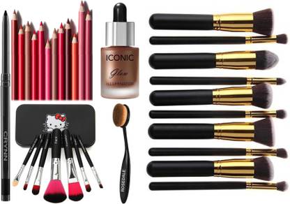 Rosedale Lip liner Oval Kitty Brush Highlighter Studio Glazed Fit 10in1 Makeup Brush