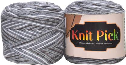 KNIT KING Vardhman Knit Pick K/K Grey mix (400 gm) wool ART - ACDJ