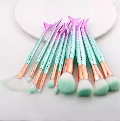 Pohok 10 Piece Fish Style Make Up Brushes