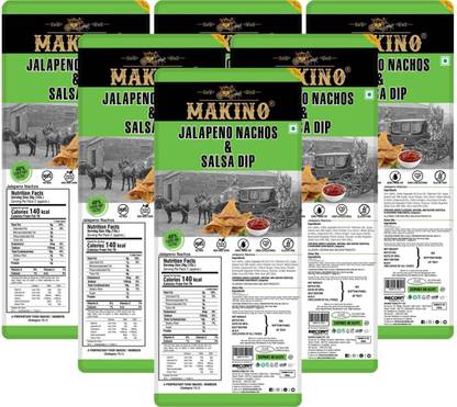 MAKINO Tray Pack with Jalapeno Nachos & Salsa Dip Nachos