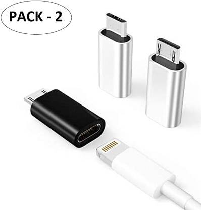 Red Champion Lightning Cable 2 A 0.04 m Lighting Female TO Micro USB TYPE-B Male Connector Converter Adapter 2- Pack