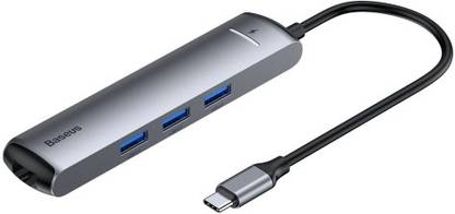 Baseus HUB Compatible With MacBook/iPad/Dell/HP/Lenovo Type-C laptop Mechanical Eye 6-in-1 USB Type-C Hub - 3xUSB 3.0, 1xRJ45, 1xHDMI, 1xPD For Type-C Laptops (Please make sure your Type-C port has outport Function) USB Type-C Hub