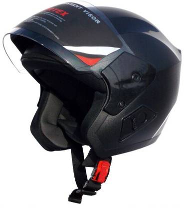 Cortex ISI Certified Open Face Sparkle Helmet & Clear Long Visor 2-Wheeler/Bike Helmet Motorbike Helmet