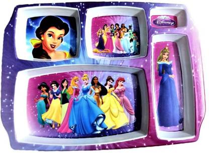 MBC Melamine Kids Plate Rectangular 5 Section with Partition Disney Princess Sectioned Plate