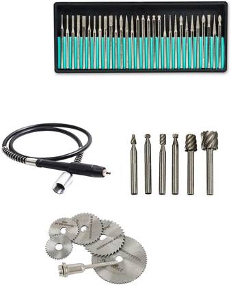 Digital Craft 6Pc HSS Rotary Burs 6Pc Circular Saw Blade Grinder Shaft 30Pc Diamond Burs Rotary Tool