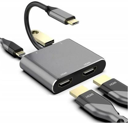 Tobo USB C to Dual HDMI Adapter 4K Type C to HDMI Converter for MacBook Pro Air Media Streaming Device