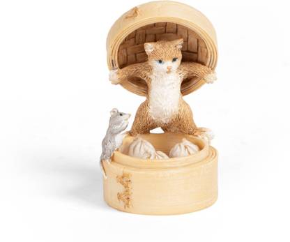 Home4U Claw-ver the cat Mini Object Decorative Showpiece  -  8 cm