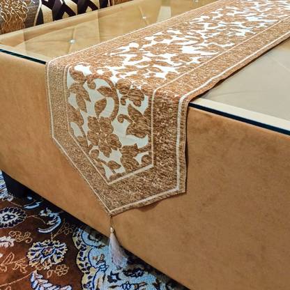 Saksham Enterprises Gold 178 cm Table Runner