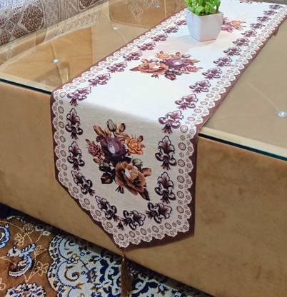 Saksham Enterprises Beige, Brown 183 cm Table Runner