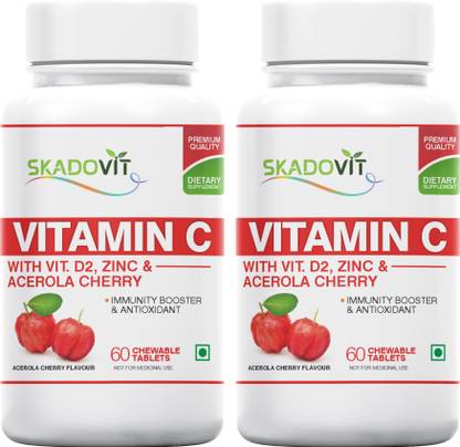 Skadovit Vitamin C With Vit.D2,Zinc & Acerola Cherry Pack Of 2