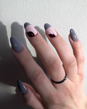 The Unique Artificial ready to wear round shaped nails. Multicolor
