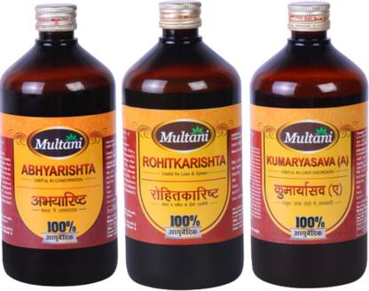 Multani Abhyarishta | Kumaryasava | Rohitkarishta Syrup | Combo - (450ml Each)