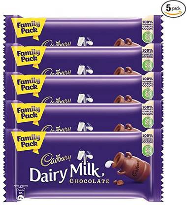 Cadbury Dairy Milk Chocolate 13g (Pack of 5) Bars