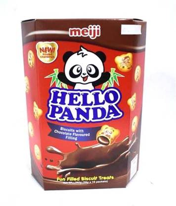 Meiji HELLO PANDA CHOCOLATE FLAVOURED BISCUIT (26g X 10 PACKETS) 260g Cream Filled Biscuit