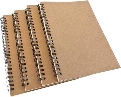 INNAXA Spiral Notebook Journal, Wire-bound Brown Square Grid Book , NotePad A5 Notebook Square Grid 100 Pages