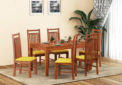 Custom Decor Solid Wood 6 Seater Dining Set