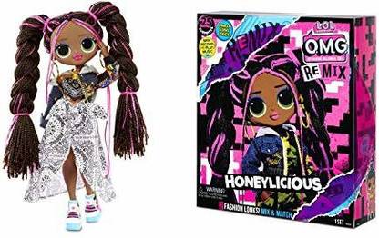 LOL Surprise OMG Remix Honeylicious Fashion Doll, Plays Music with 25 Surprises Including