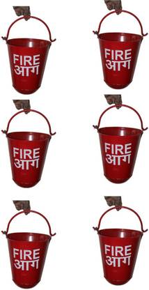 RAHUL PROFESSIONALS Safety Fire Bucket for Carrier sand or water Red color (Pack of 6) Fire Extinguisher Mount