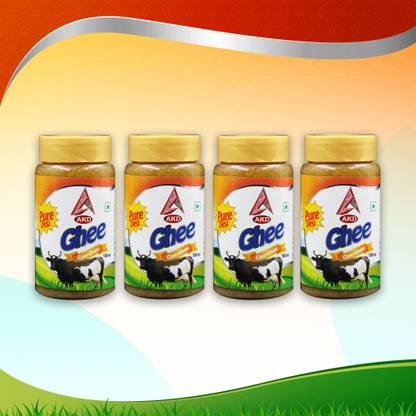 AKD Pure Cow Ghee 100 ml combo (pack of 4) Plastic Bottle