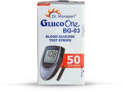 Dr. Morepen Bg03 - 50 strips (Pack of 3) 150 Glucometer Strips