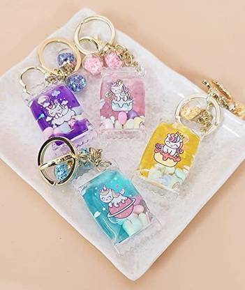 AMANVANI Unicorn Keychain for Girls Stylish Keyring for Return Gifts Key Chain