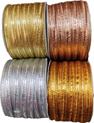 Mancloem Blouse Lace super shine chapati lace (pack of 4) Lace Reel