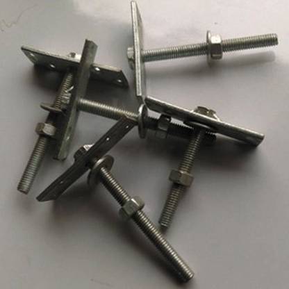 RINTL Nut & Bolt Set 4 Inch Heavy T Type Bed Fitting Bolts, Dub Set Top Plate Welded Set of 2