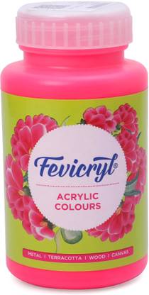Fevicryl Acrylic Colour (100 Ml) Neon Pink (Set of 1)