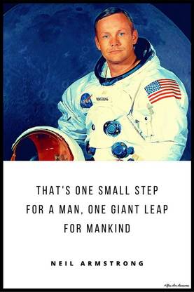 YAA - Neil Armstrong Quotes Poster (12inchx18inch) Photographic Paper