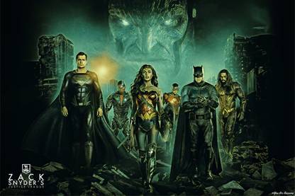 YAA - Justice League Snyder Cut Cool Art Effect Poster (18inchx12inch) Photographic Paper
