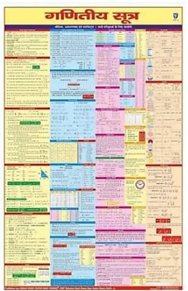 MATHEMATICS FORMULAE(GANIT SUTRA) HINDI WALL CHART (SIZE:23"×36"), PAPER PRINT, NON LAMINATED, PAPER FOLDED. Ideal Maps For Aspirants of UPSC , PCS , SSC , RAILWAY'S and Other Competitive Exams. Paper Print
