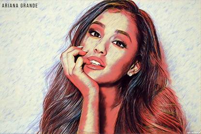 YAA - Ariana Grande Art Effect Poster Set 6 (18inchx12inch) Photographic Paper
