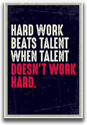 HARD WORK BEATS Multicolor Wall Posters 18x12 3D Poster