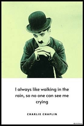 YAA - Charlie Chaplin Quotes Poster (12inchx18inch) Photographic Paper