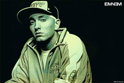 YAA - Eminem Premium Black & White Poster (18inchx12inch) Photographic Paper