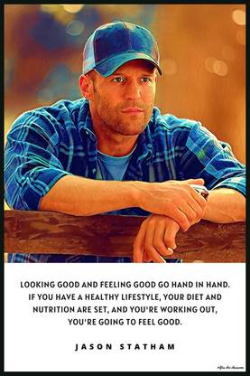 YAA - Jason Statham Art Effect Quotes Poster (12inchx18inch) Photographic Paper